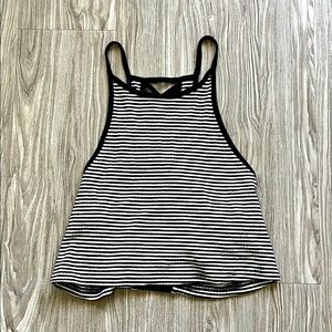 Black and white striped tank top.